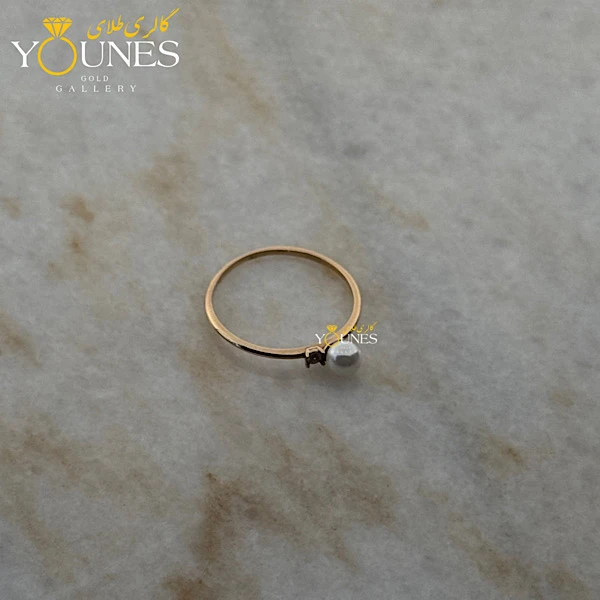 انگشتر مروارید دار طلا